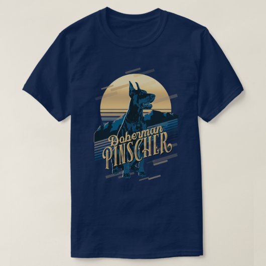 Retro Graphics Doberman Blue ID754 T-shirt (Design voorkant)