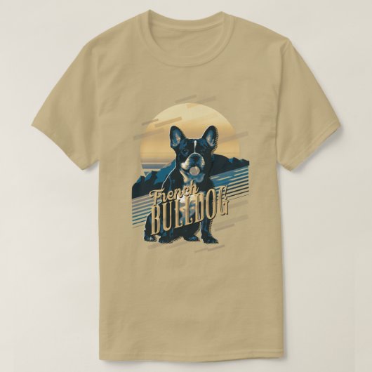 Retro Graphics Franse Bulldog Blue ID754 T-shirt (Design voorkant)