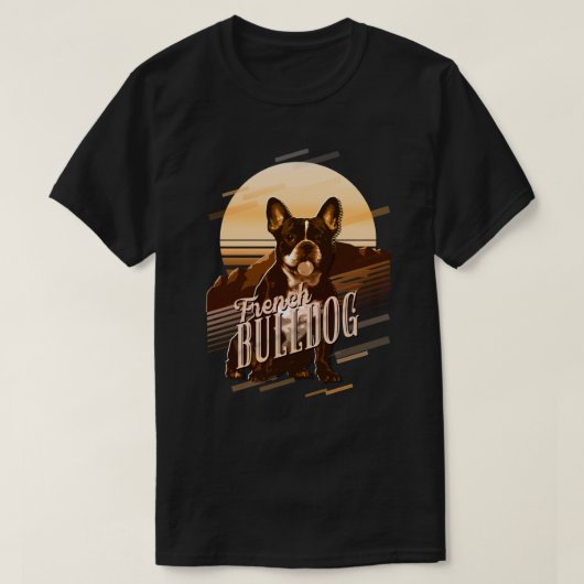 Retro Graphics Franse Bulldog Gold ID754 T-shirt (Design voorkant)