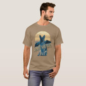 Retro Graphics German Shepherd Blue ID754 T-shirt (Voorkant volledig)