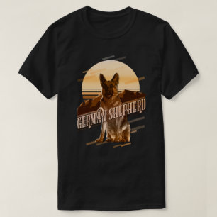 Retro Graphics German Shepherd Gold ID754 T-shirt