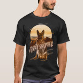 Retro Graphics German Shepherd Gold ID754 T-shirt (Voorkant)