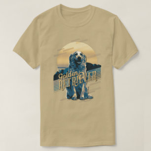 Retro Graphics Golden Retriever Blue ID754 T-shirt