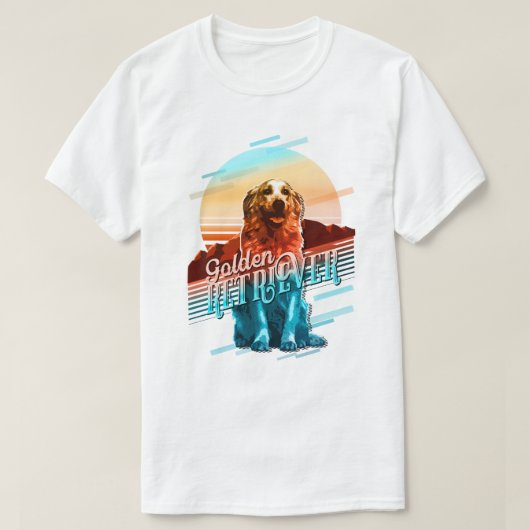 Retro Graphics Golden Retriever Multi-Color ID754 T-shirt (Design voorkant)