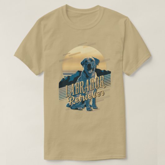 Retro Graphics Labrador Retriever Blue ID754 T-shirt (Design voorkant)