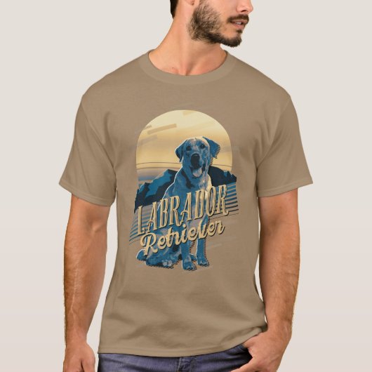 Retro Graphics Labrador Retriever Blue ID754 T-shirt (Voorkant)