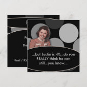 Retro grapjas 40ste verjaardagsfeestje kaart (Voorkant / Achterkant)