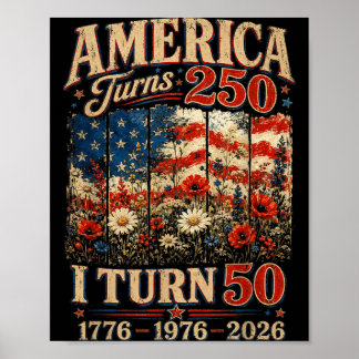 Retro Grappig Amerika Wordt 250 Draai 50 1976 50st Poster
