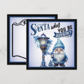 Retro Grappig Blauw Kerstmis Feestdagenkaart (Voorkant / Achterkant)