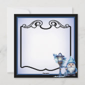 Retro Grappig Blauw Kerstmis Feestdagenkaart (Achterkant)