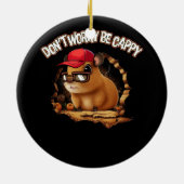 Retro Grappig Capybara Maak je geen zorgen wees Ca Keramisch Ornament (Achterkant)