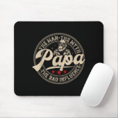 Retro grappig de man de mythe papa slechte invloed muismat (Met muis)