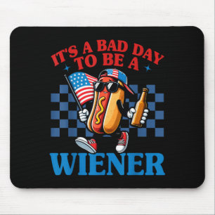 Retro Grappig een Slecht Dag om een Wiener Hotdog Muismat