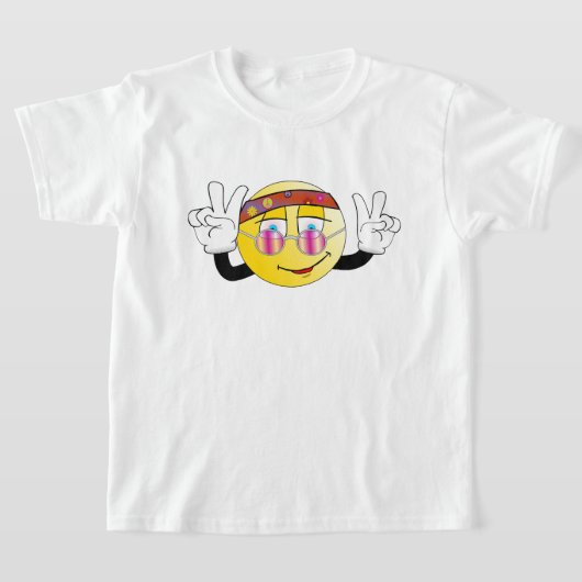 Retro grappig Emoji vredesontwerp T-Shirt. T-shirt (Laagn)