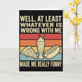 Retro grappig eten milkshake pizza hotdog kaart (Gele Bloem)
