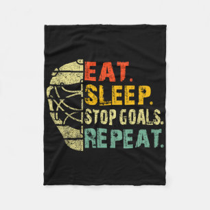 Retro Grappig Eten Slapen Stoppen Doelen Herhalen  Fleece Deken