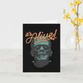Retro Grappig Het Leeft Frankenstein Monster Griez Kaart (Gele Bloem)