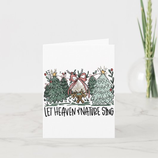 Retro Grappig Laat Hemel En Natuur Zingen Nes Boom Kaart (Voorkant)