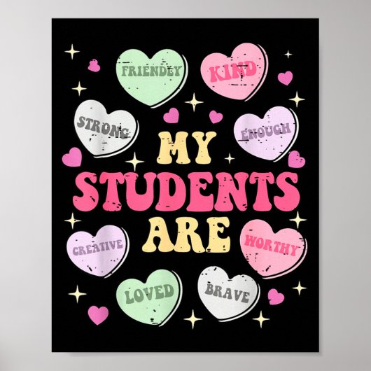 Retro Grappig Mijn Studenten Zijn Valentijn Docent Poster (Voorkant)