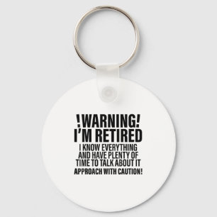 Retro Grappig Pensioen Waarschuwing In Gepensionee Sleutelhanger