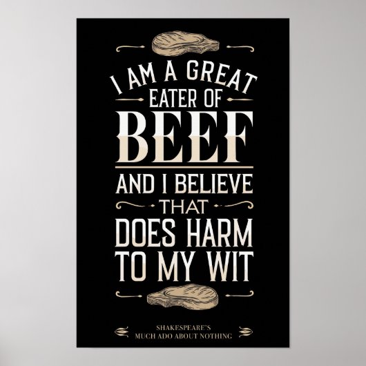 Retro Grappig Quote  BBQ Zwart Poster (Voorkant)