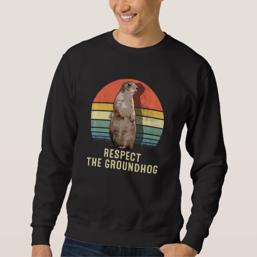 Retro Grappig Respect De Groundhog Dag Trui (Voorkant)