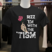 Retro grappig Rizz em met de Tim Grunge bloem T-shirt