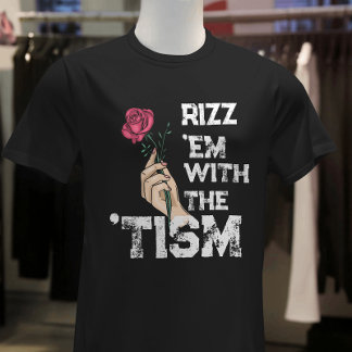 Retro grappig Rizz em met de Tim Grunge bloem T-shirt