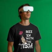 Retro grappig Rizz em met de Tim Grunge bloem T-shirt