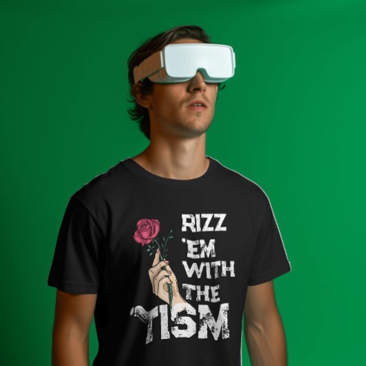 Retro grappig Rizz em met de Tim Grunge bloem T-shirt