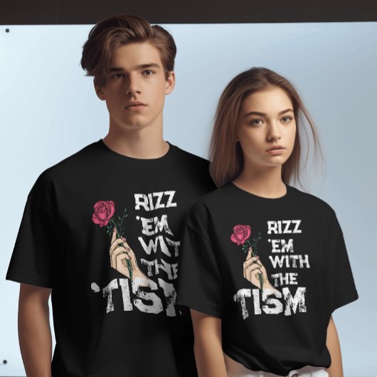 Retro grappig Rizz em met de Tim Grunge bloem T-shirt