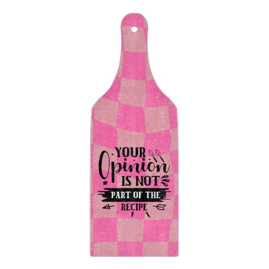 Retro grappig roze keuken spreuk  snijplank (Voorkant)