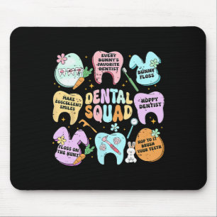Retro grappig tandartsenteam Bunny Tooth Pasen Dag Muismat