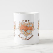 Retro Grappig Vrouw Hart Moeder Boss Badass Gift Grote Koffiekop (Voorkant)