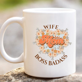 Retro Grappig Vrouw Hart Moeder Boss Badass Gift Grote Koffiekop