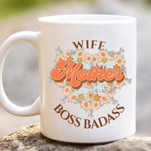 Retro Grappig Vrouw Moeder Boss Badass Moederdag Grote Koffiekop