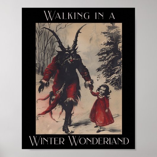 Retro Grappig Wandelen in een Winter Wonderland Me Poster (Voorkant)