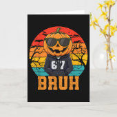 Retro Grappige 67 Halloween Meme Bruh Coole Pompoe Kaart (Gele Bloem)