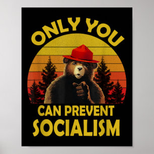 Retro Grappige Alleen Jij Kan Socialisme Voorkomen Poster