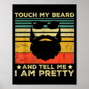 Retro grappige baard citaat cadeau voor baardige m poster