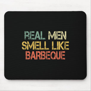 Retro Grappige Bbq Grillende Echte Mannen Ruiken N Muismat