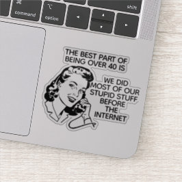 Retro Grappige Boven 40 Sticker