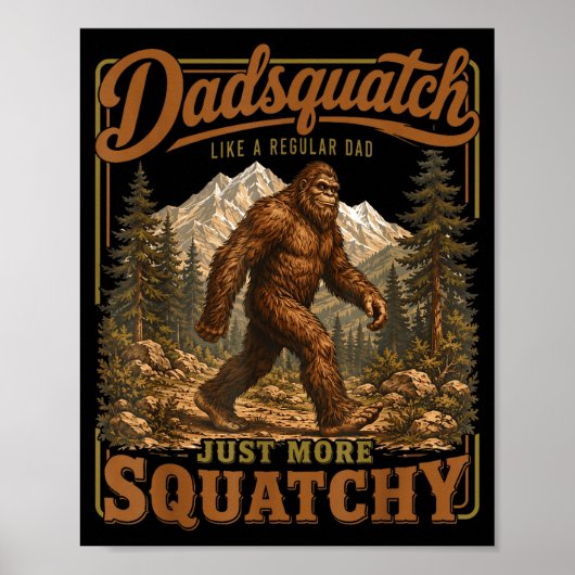 Retro grappige dadsquatch sasquatch vader vaderdag poster (Voorkant)