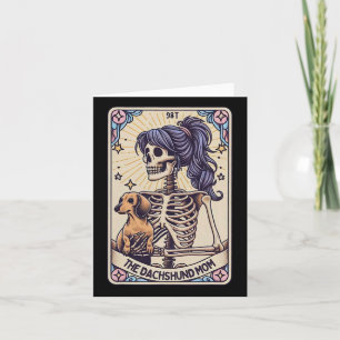Retro Grappige De Dashond Moeder Tarotkaart Skelet Kaart