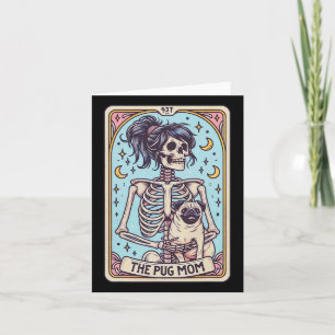 Retro Grappige De Pug Hond Moeder Tarotkaart Skele Kaart