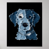 Retro Grappige Denim Patch Dier Hond Poster (Voorkant)