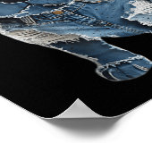 Retro grappige denim patch dier hond print voor ma (Hoek)
