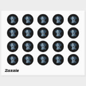 Retro grappige denim patch dier hond ronde sticker (Vel)