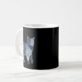 Retro grappige denim patch dier kat print koffiemok (Voorkant links)