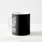 Retro Grappige Denim Patch Dier Kat Print  Koffiemok (Voorkant links)